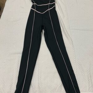 YLLW Women's Black Jumpsuit with Pink Accents